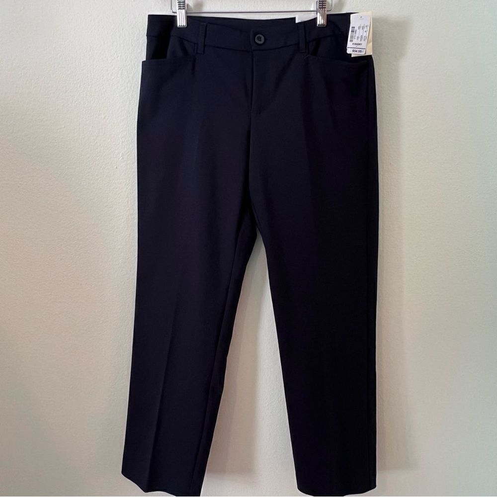 NWT CHRISTOPHER & BANKS "THE PERFECT PANT" SIZE 8 SHORT NAVY CAREER